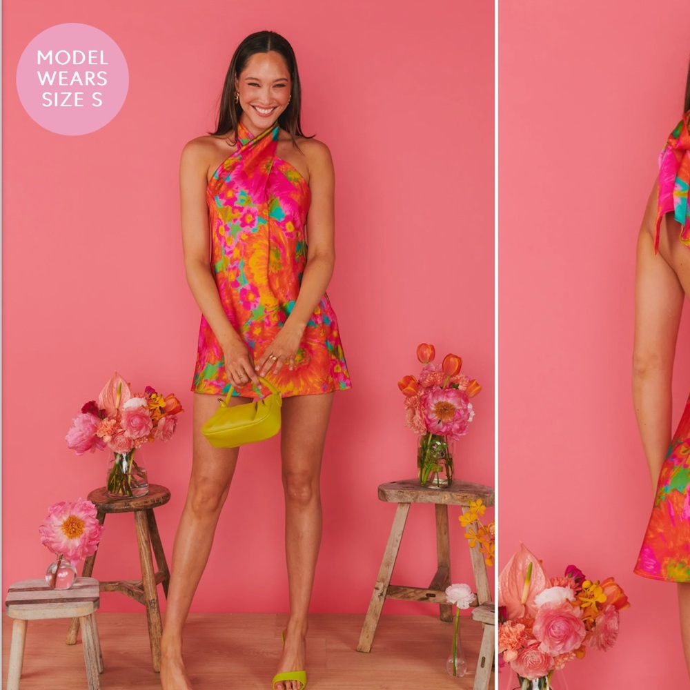 Jasmine Tie Mini Dress NWOT Miss Malibu